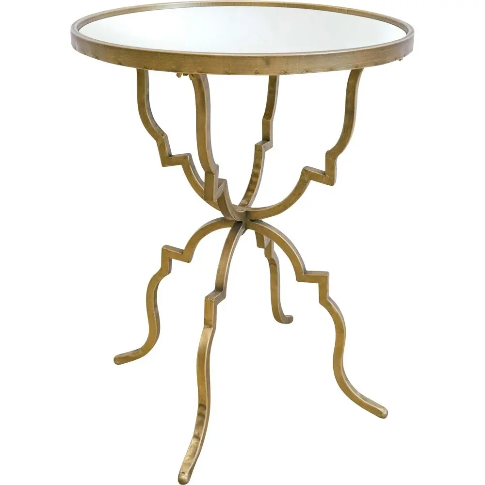 LVD Moroccan Mirror Side Table 40x40cm Home Living Room Furniture Round Gold