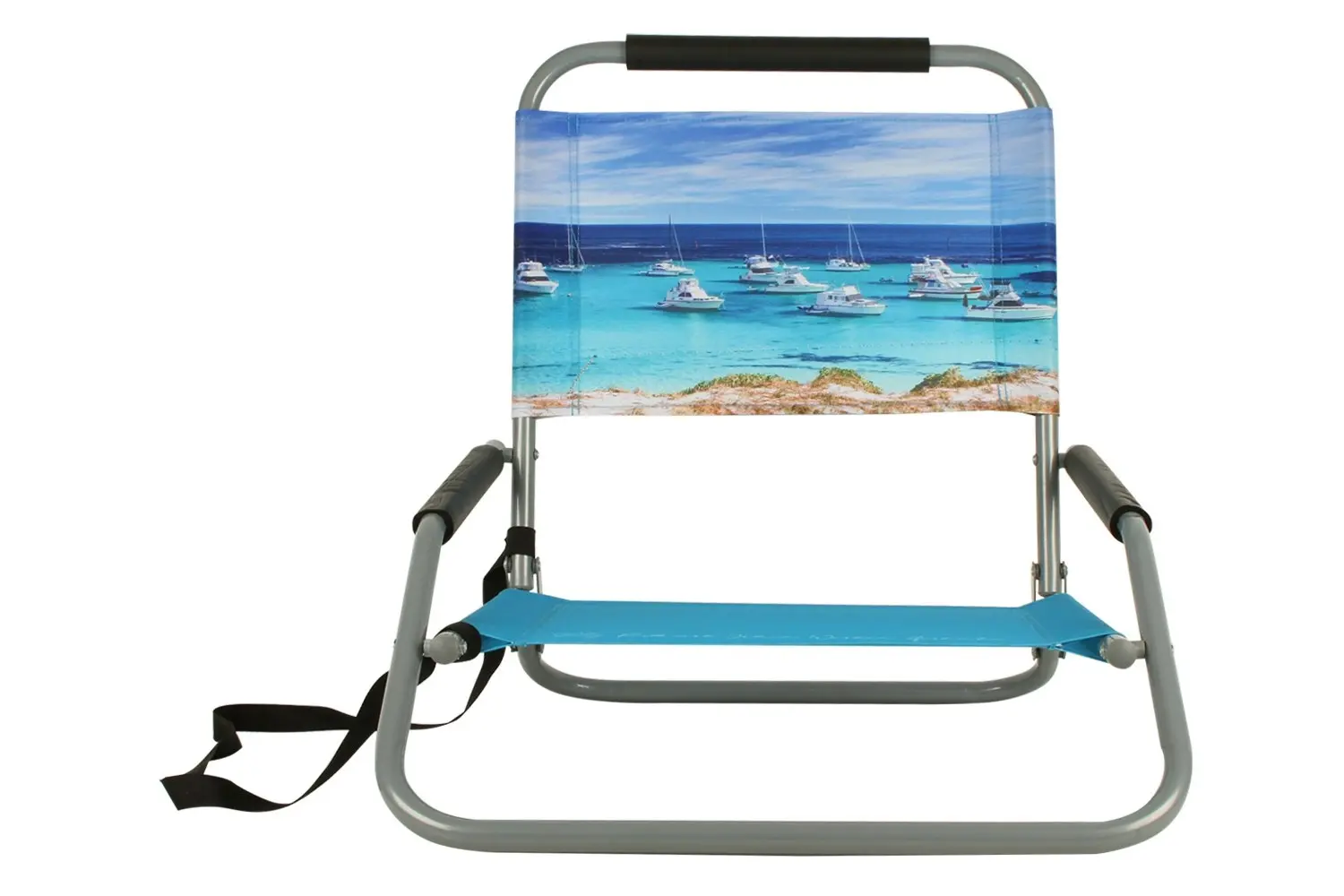 Good Vibes 60x58cm Destination Outdoor/Beach Chair Rottnest w/ Steel Frame Blue