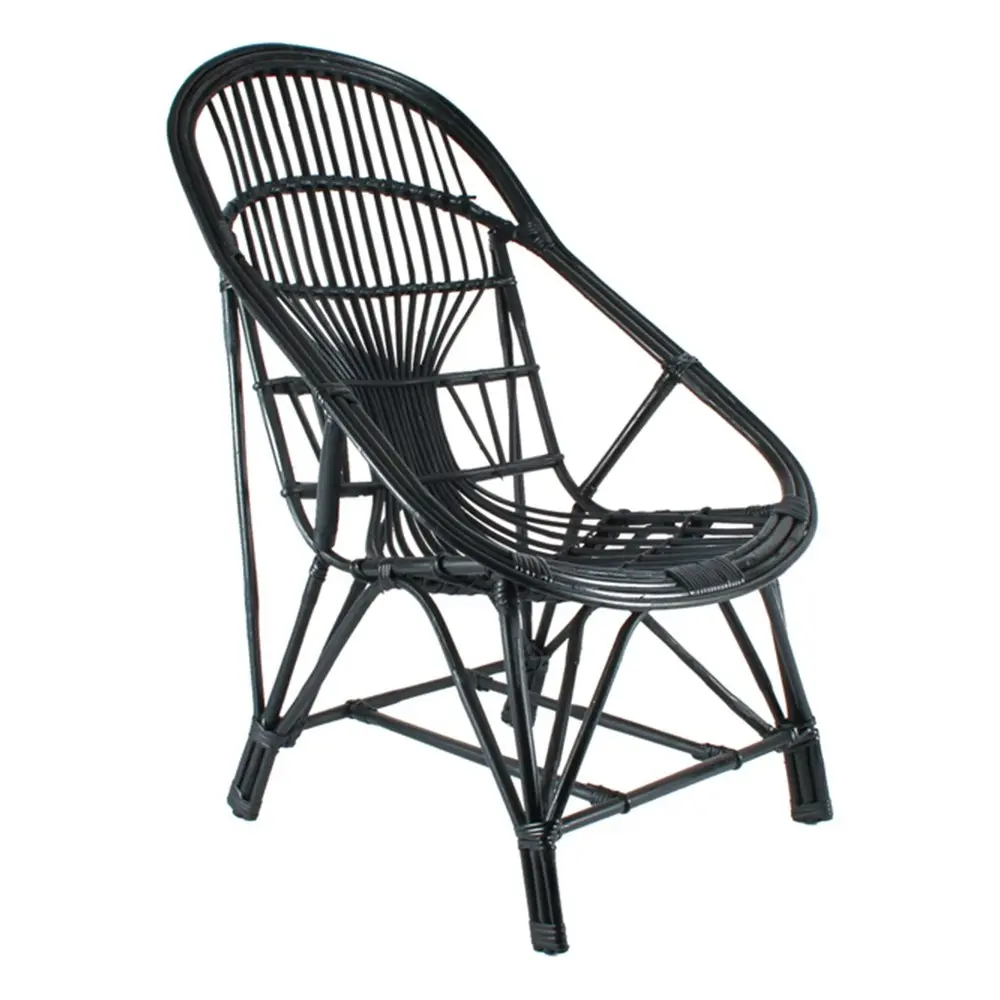 Maine & Crawford Wilkes  88x60cm Cane Chair Seat Home Room Patio Furniture Black