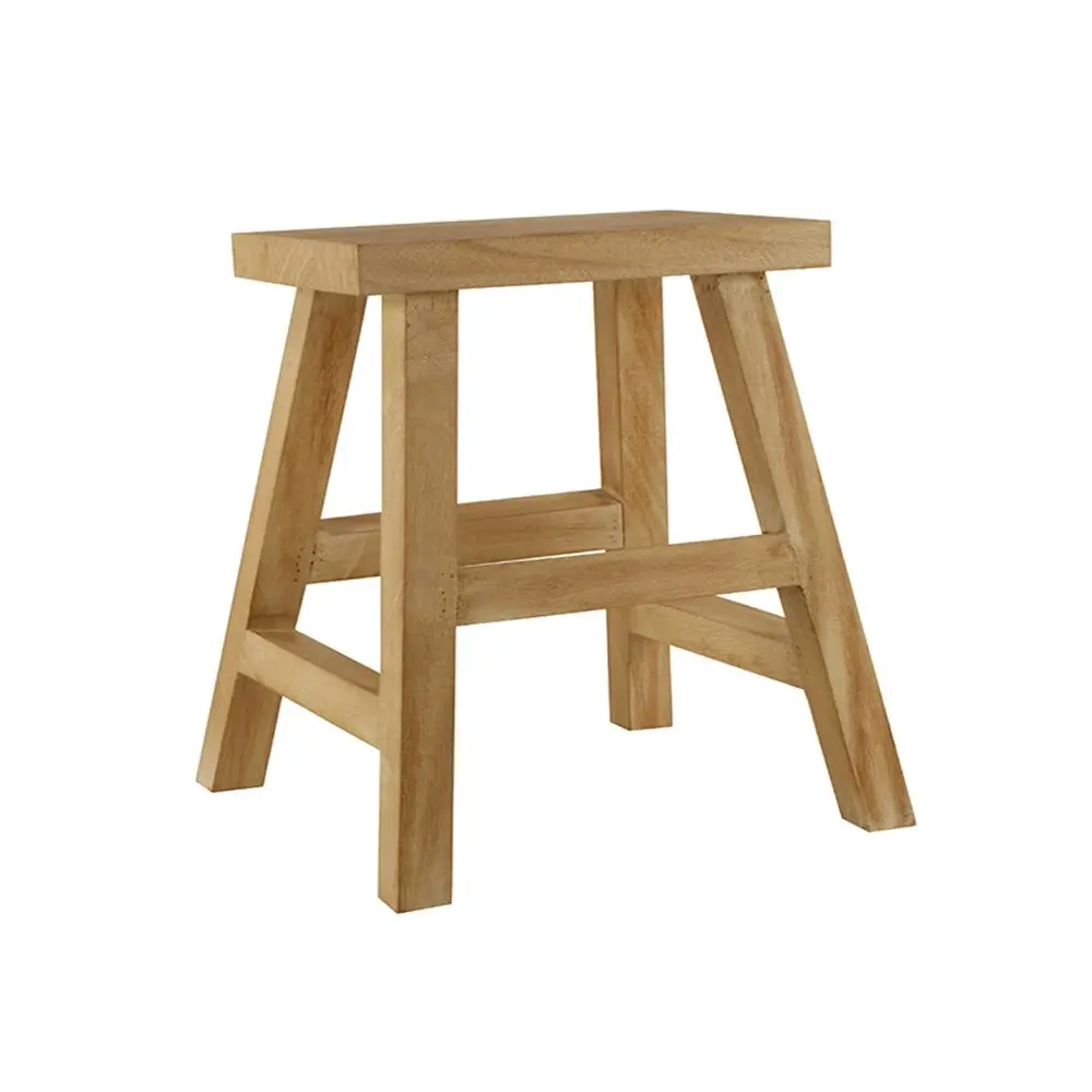 Maine & Crawford Charleigh 45x35cm Wooden Side Table/Stool Furniture Natural