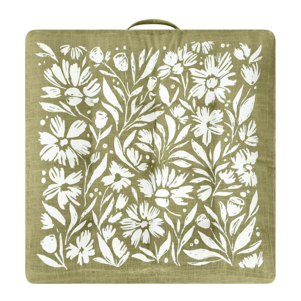 J.Elliot Home Kennedy Floor Cushion 65x65x12cm Olive & Ivory Modern Home Decor