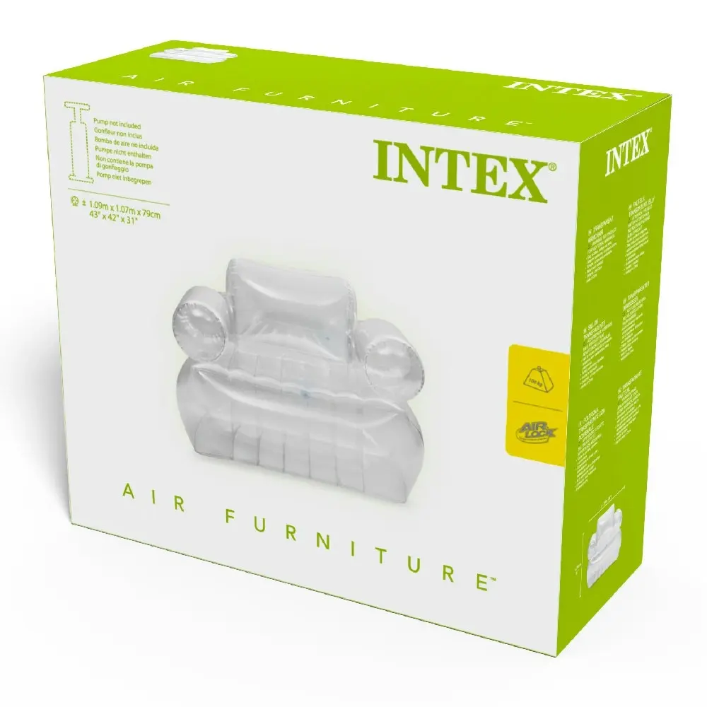 Intex Transparent Armchair Inflatable Lounge Chair Indoor/Outdoor 109cm