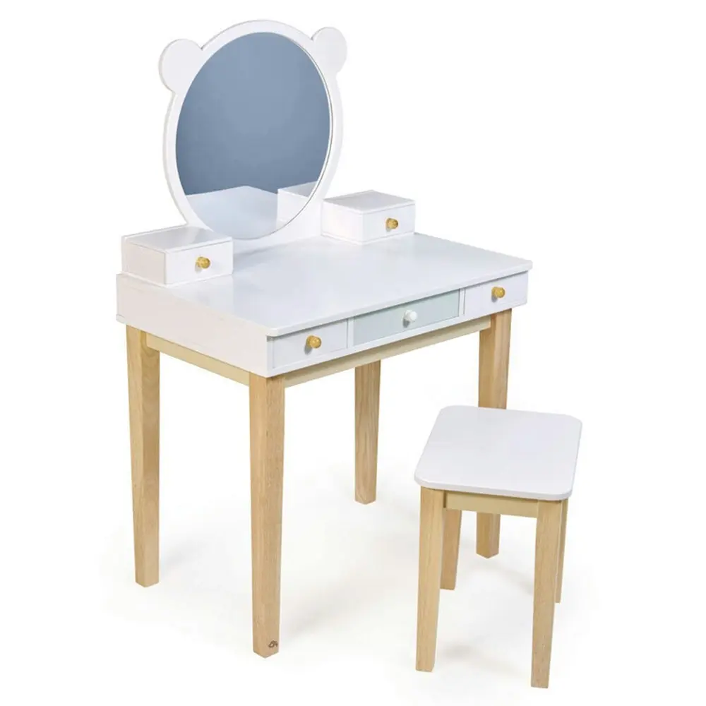 Tender Leaf Toys Forest Wooden Dressing Table & Stool Kids Fun Pretend Toy 3y+