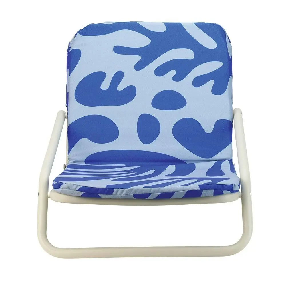 Annabel Trends Deluxe Beach Chair Portable Folding Outdoor Seat Stool Blue Coral