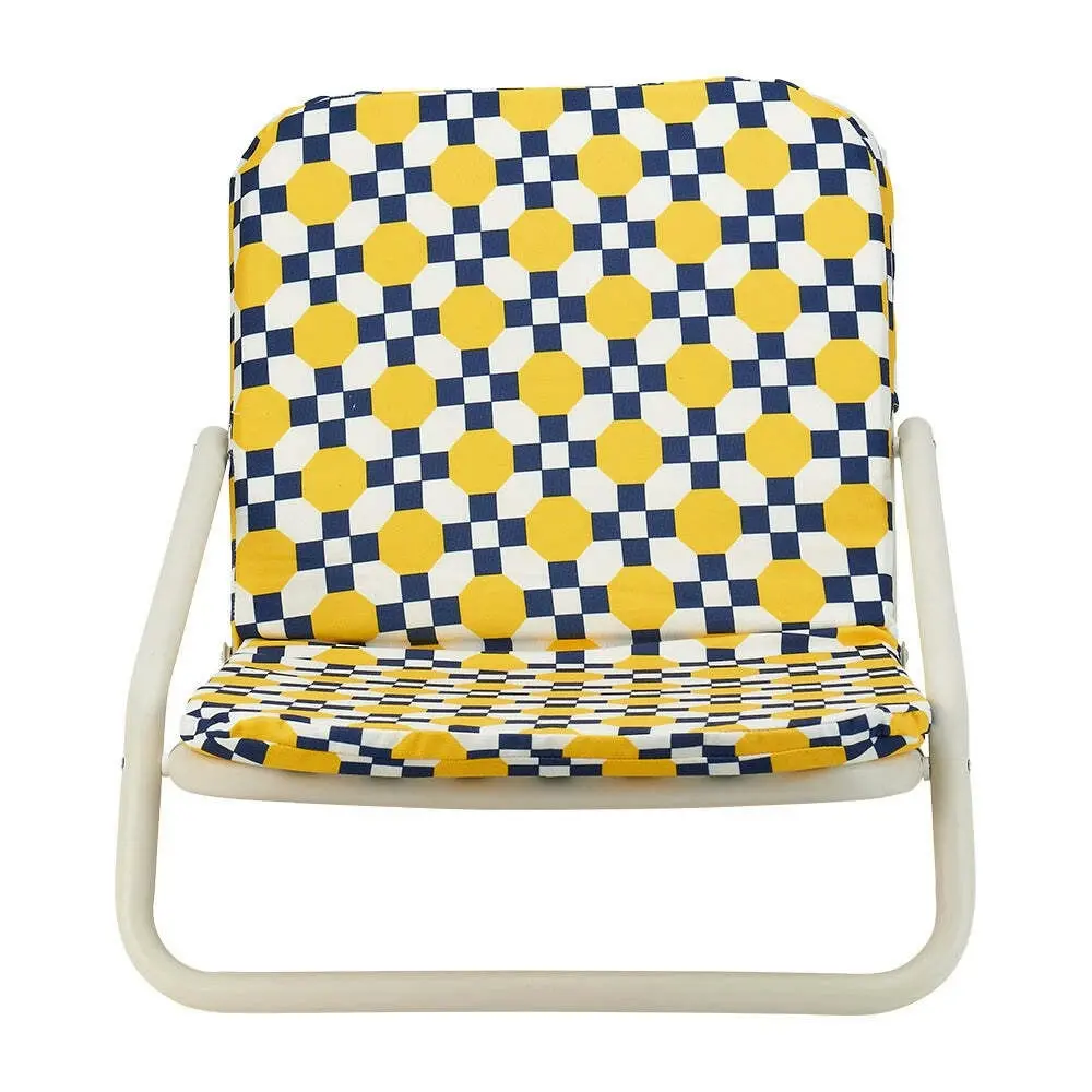 Annabel Trends Deluxe Beach Chair Portable Folding Outdoor Seat Stool Retro Tile