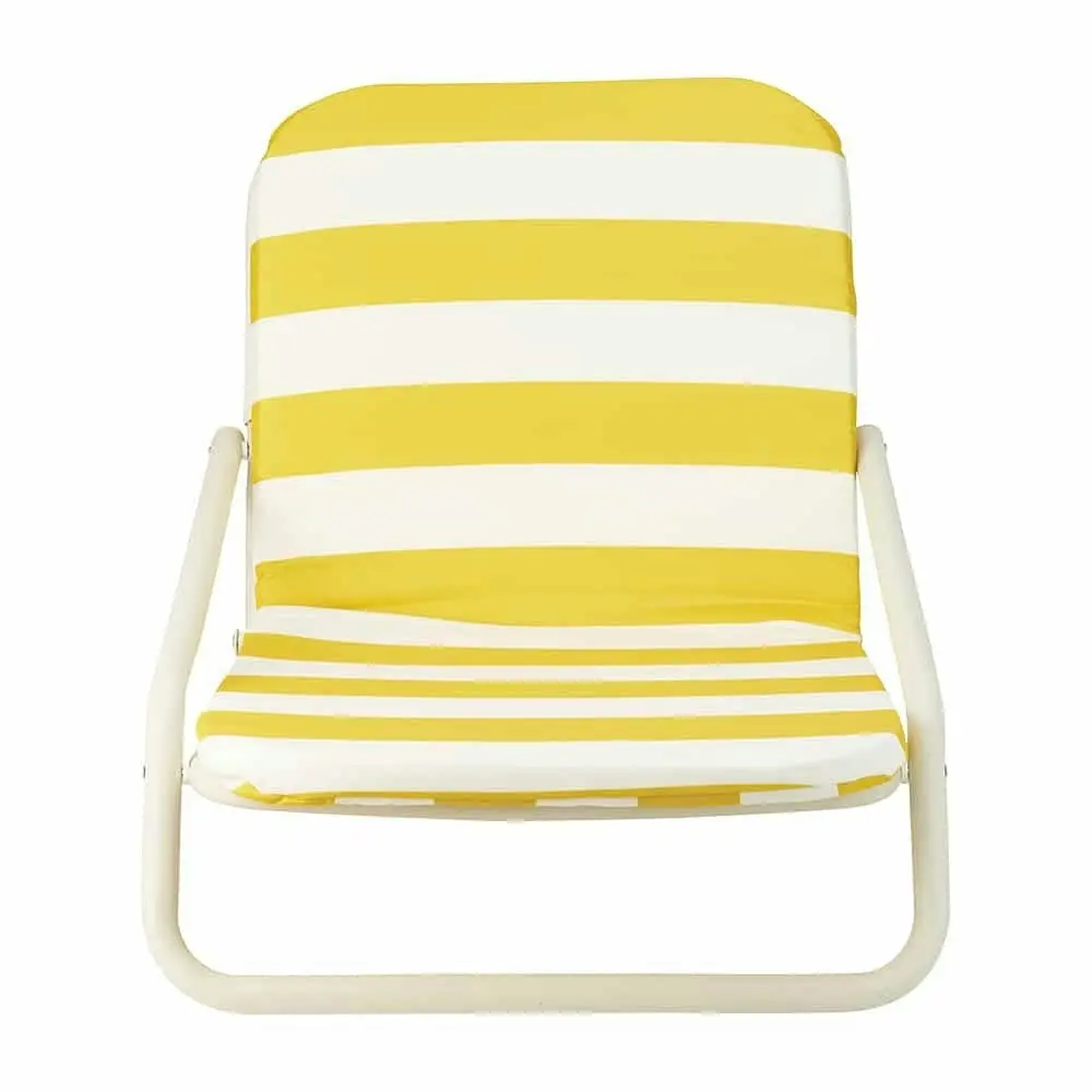 Annabel Trends Deluxe Beach Chair Portable Folding Outdoor Seat Yellow Stripe