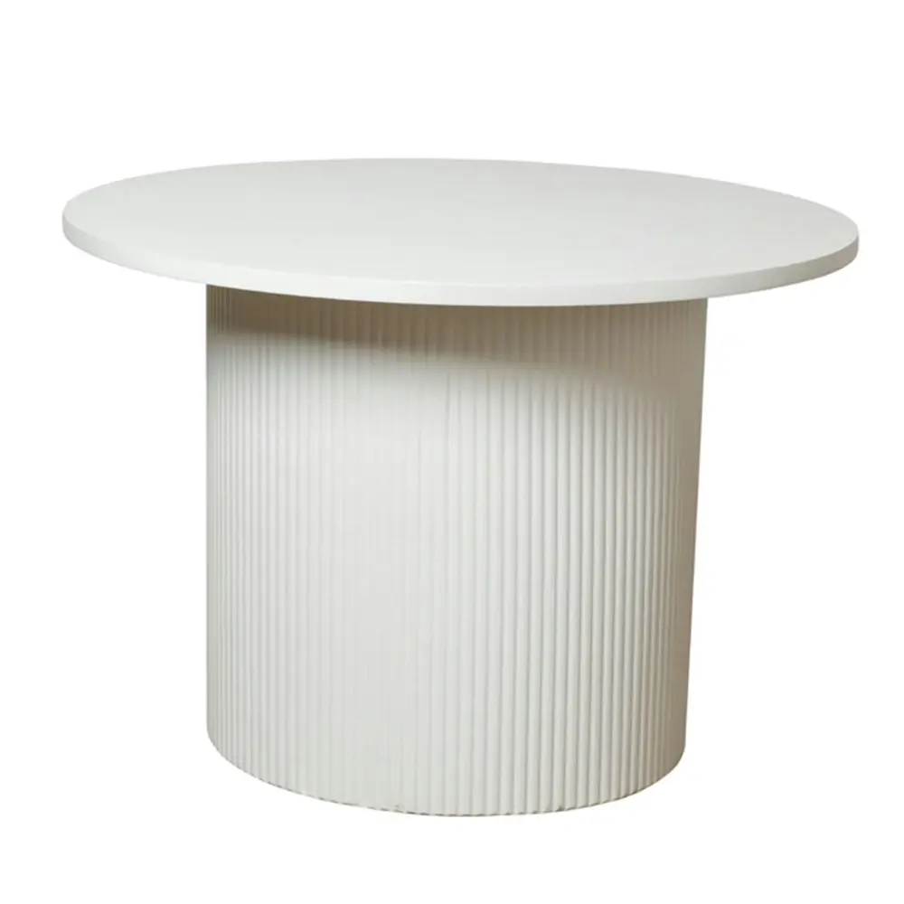 Maine & Crawford Blanche 65cm Fluted MDF Coffee Table Round Home Furniture White