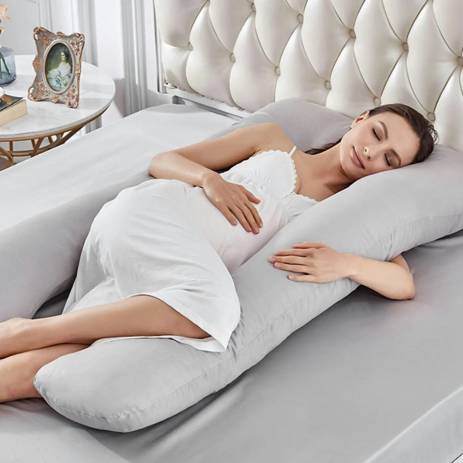 Gominimo Pregnancy Maternity Nursing Pillow With Pillowcase Grey Gopp100bl - One Size