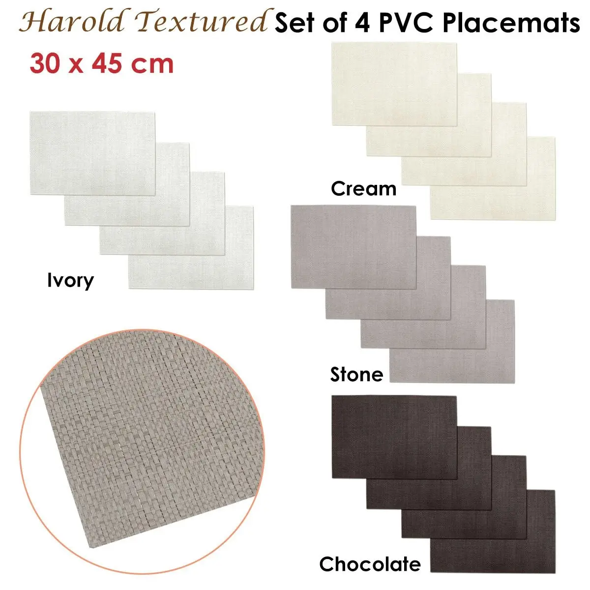 Choice Set Of 4 Pvc Table Placemats Harold - Chocolate