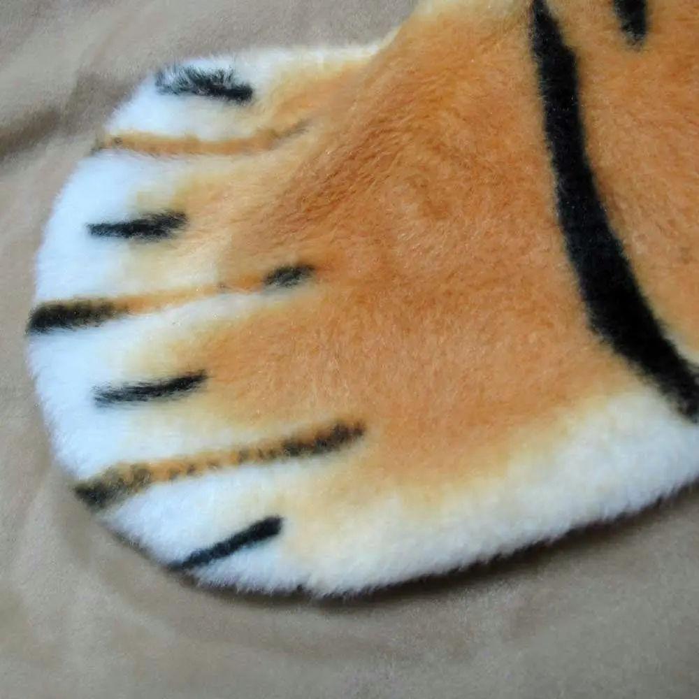 Faux Animal Floor Rug With Realistic Head Wild Tiger