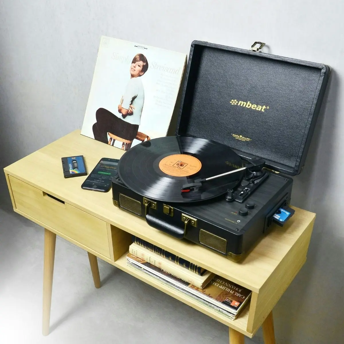 Mbeat Uptown Retro Turntable And Cassette Player With Bluetooth Speakers - One Size