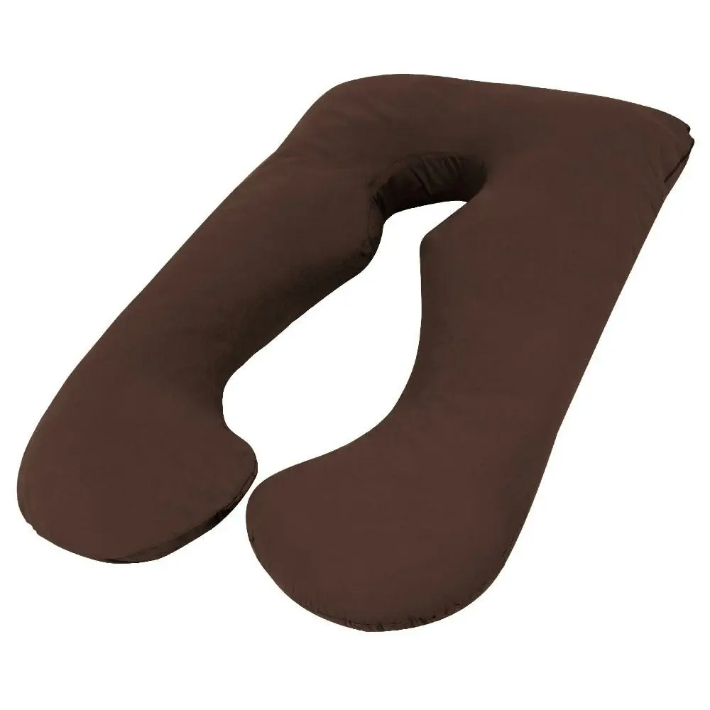 Woolcomfort Aus Made Maternity Pregnancy Nursing Sleeping Body Pillow Pillowcase Included - Chocolate - One Size