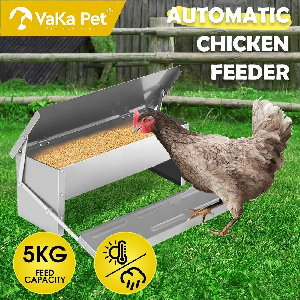 5Kg 7.5L Garden Farm Automatic Food Storage Box Stand Chicken Feeder Poultry