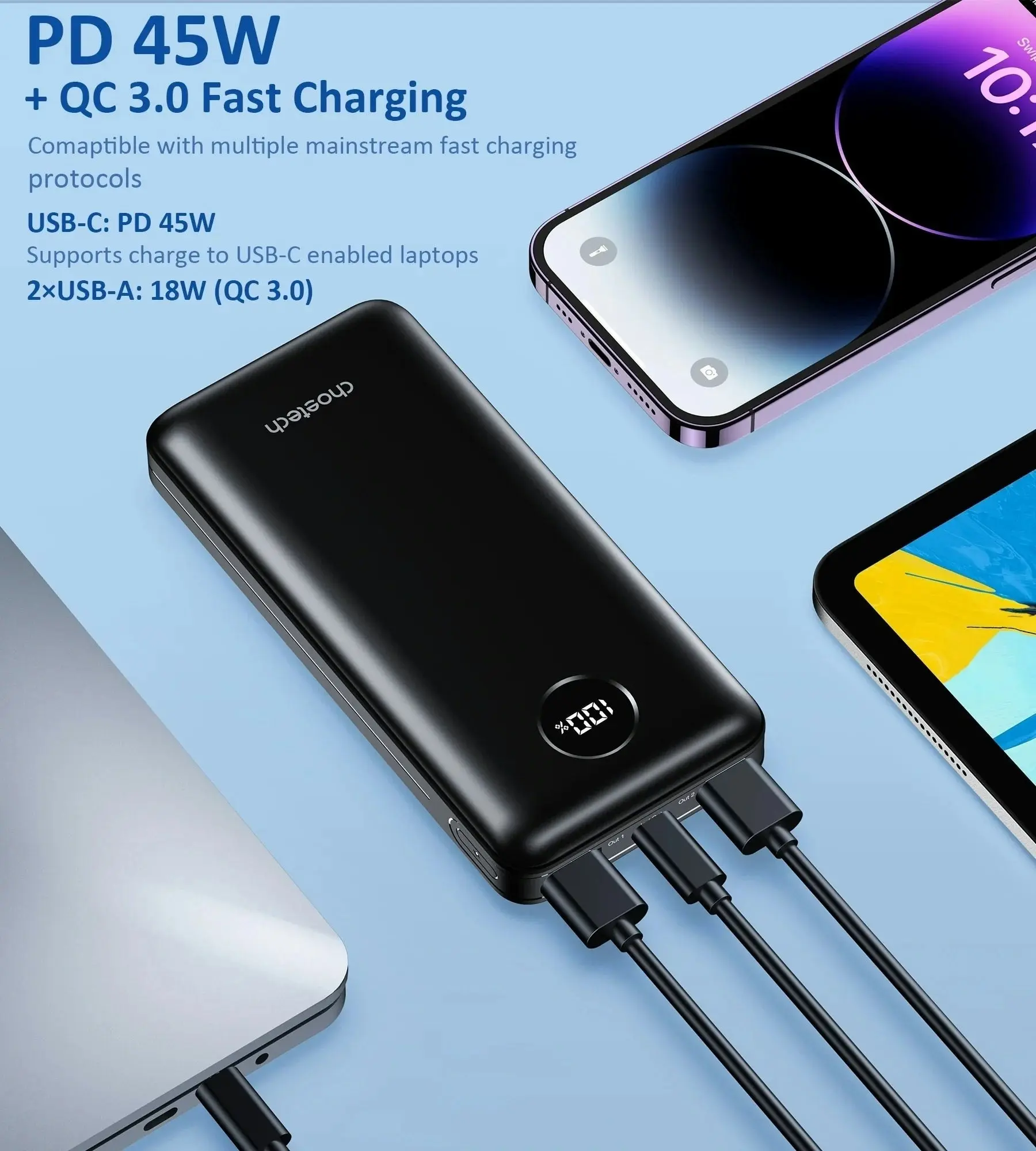 Choetech B653 Pd45w 20000Mah Power Bank - One Size