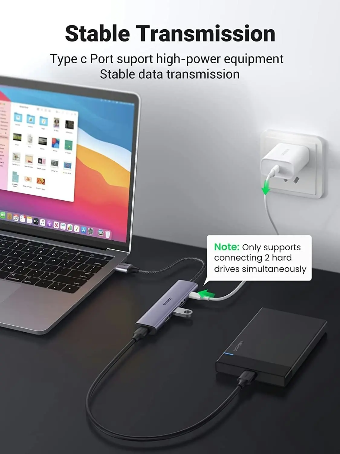 20805 Usb 3.0 4-Port Hub With Usb-C Power