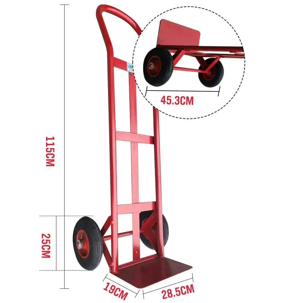 1.15M 200Kg Hand Trolley Truck Transport Platform Courier Plate Cart Heavy Duty - One Size