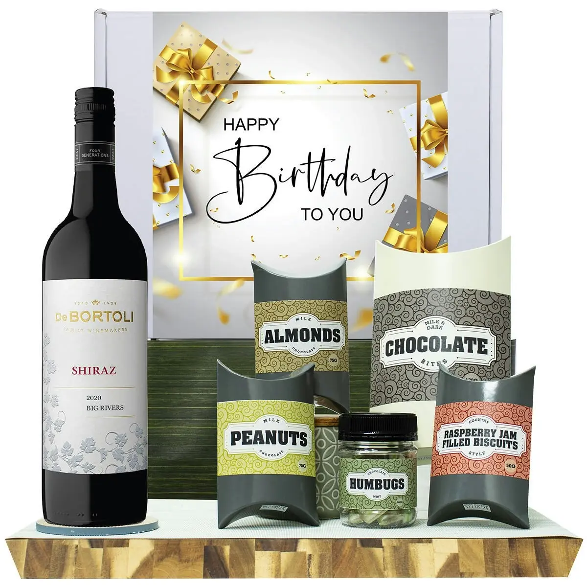 20421C Happy Birthday Gourmet Hamper with De Bortoli Big Rivers