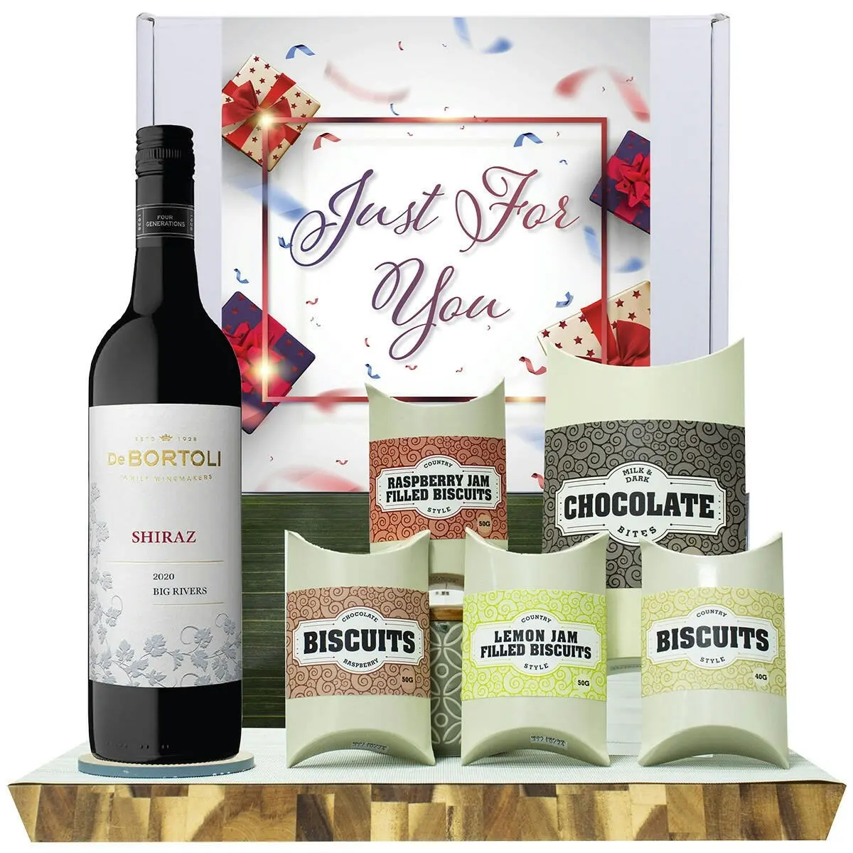 20621E Just For You Gourmet Hamper with De Bortoli Big Rivers Shiraz