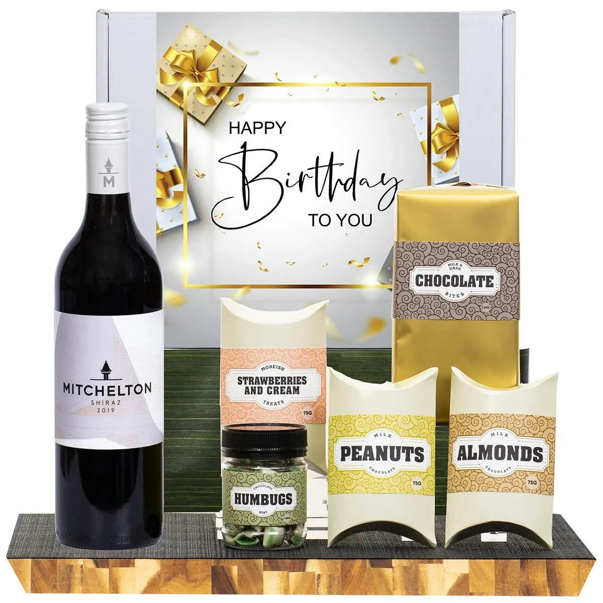 21251C Happy Birthday Gourmet Hamper with Mitchelton Shiraz