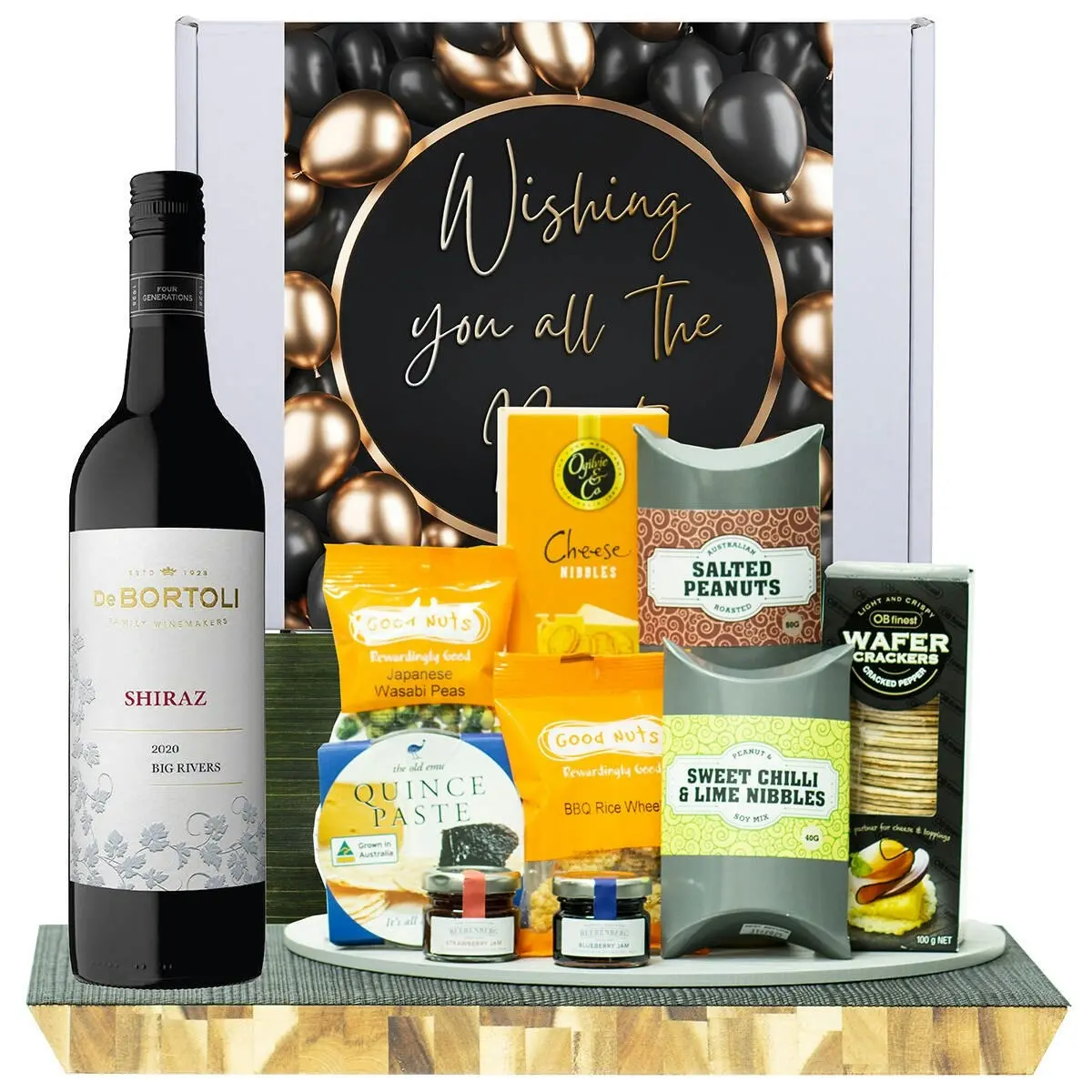 22921D All The Best Gourmet Hamper with De Bortoli Big Rivers Shiraz