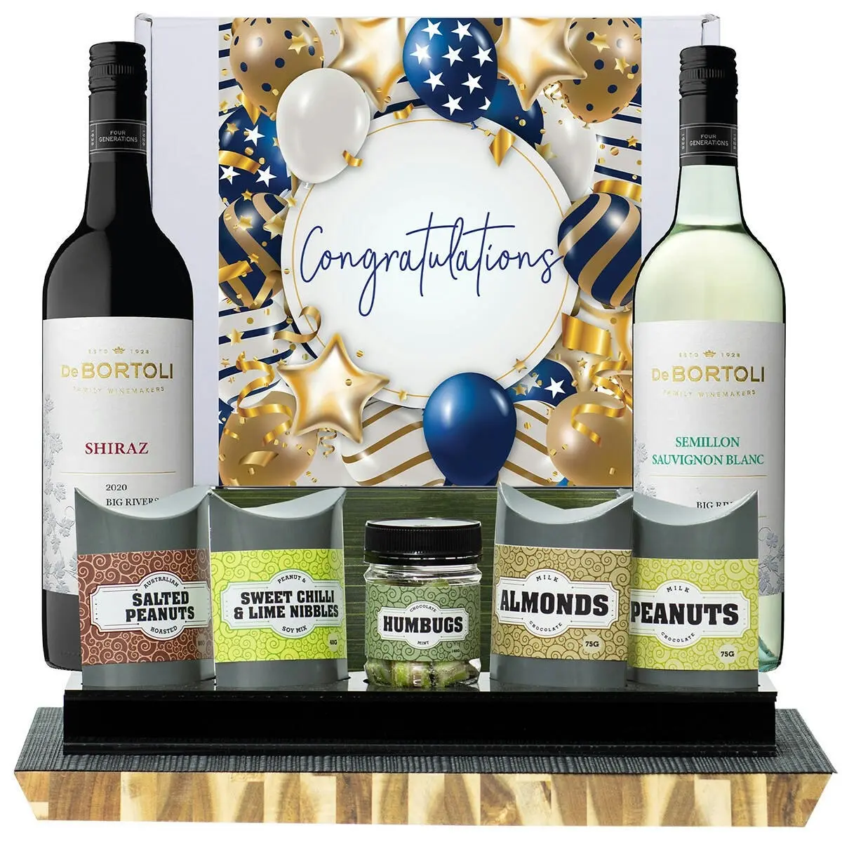 29223F Congratulations Gourmet Hamper with De Bortoli Big Rivers