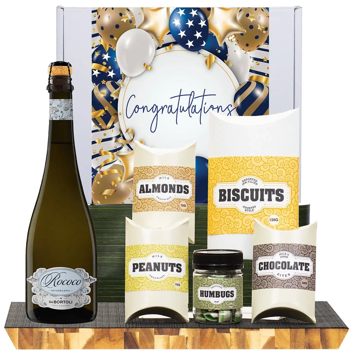 21436F Congratulations Gourmet Hamper with De Bortoli Rococo Premium Cuvee