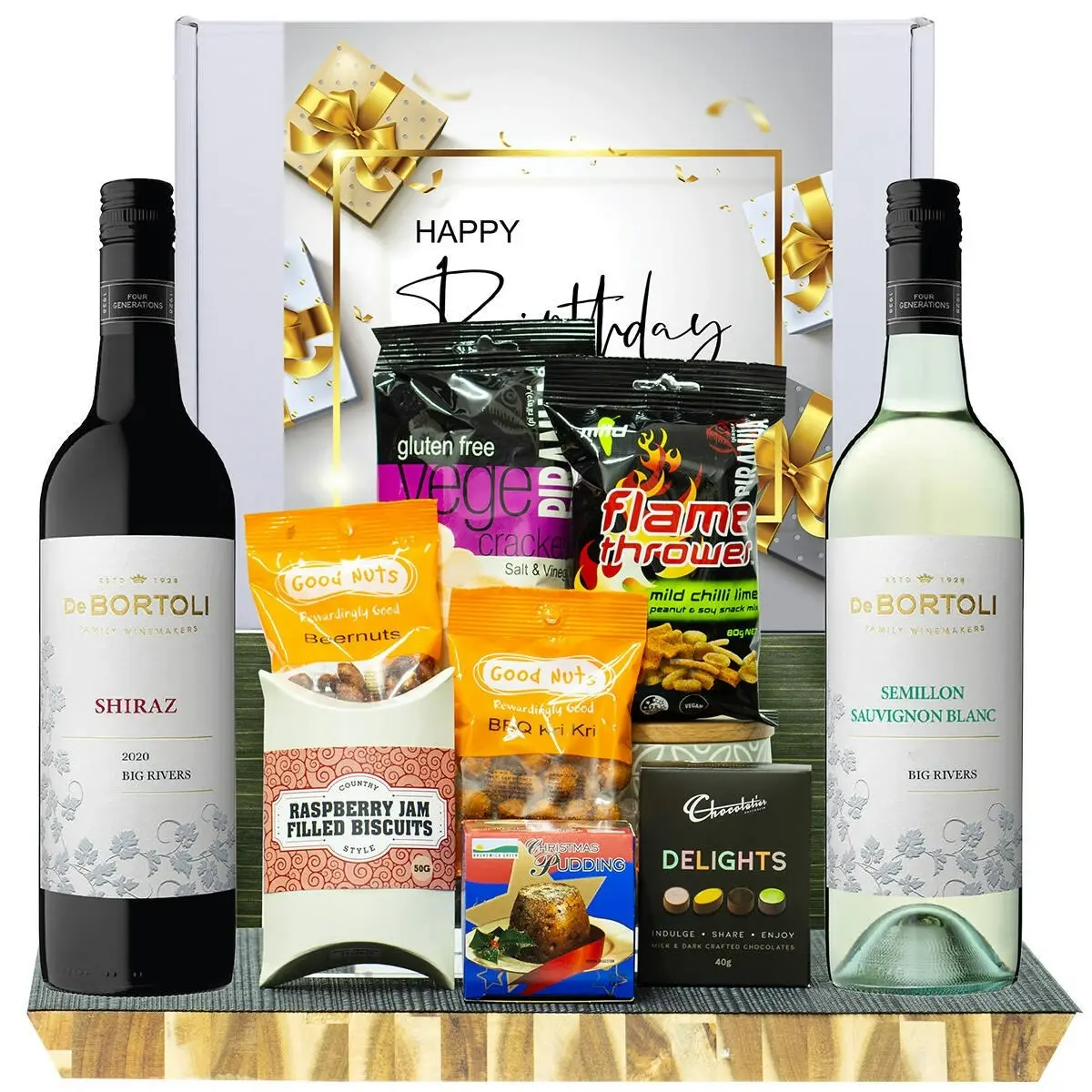 27023C Happy Birthday Hamper with De Bortoli Big Rivers Shiraz