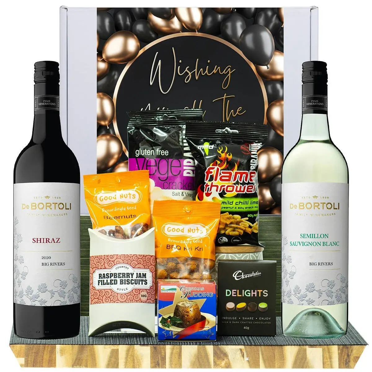 27023D All The Best Hamper with De Bortoli Big Rivers Shiraz