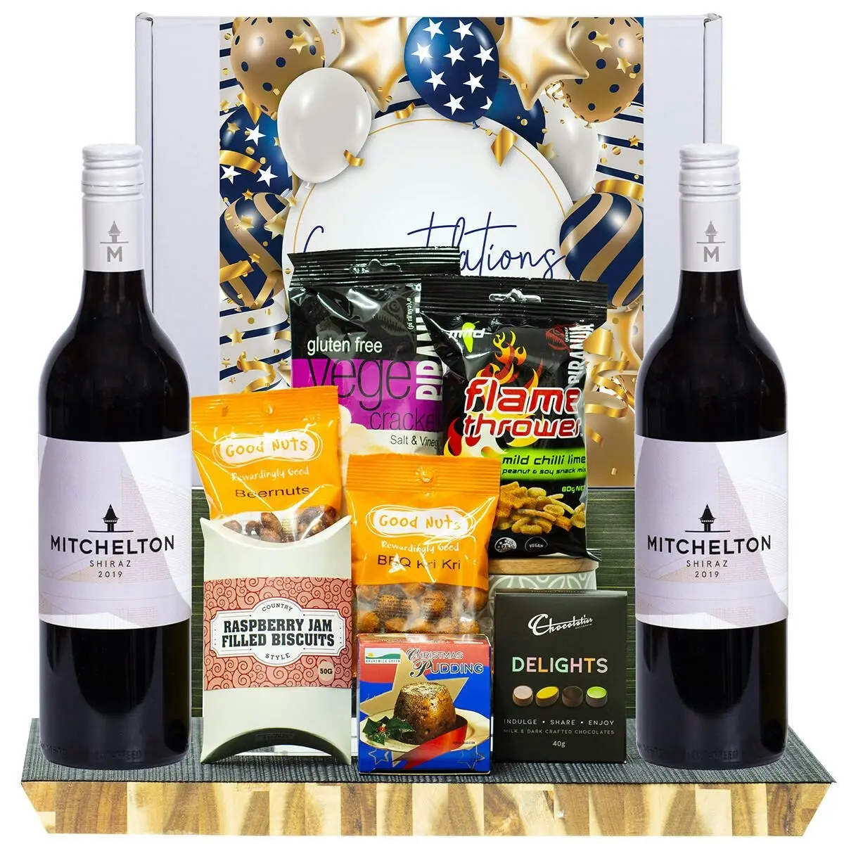 27051F Congratulations Hamper with Mitchelton Shiraz