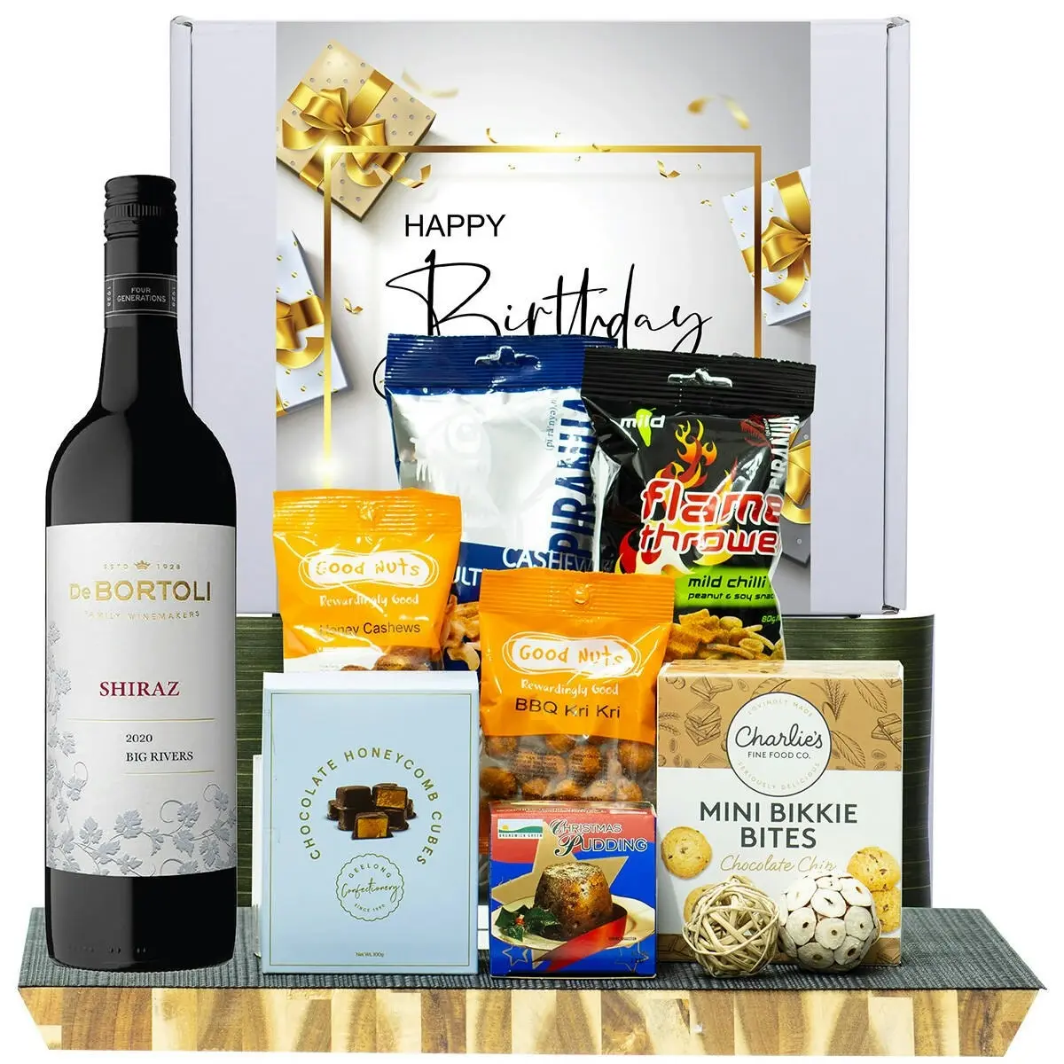 27121C Happy Birthday Hamper with De Bortoli Big Rivers Shiraz