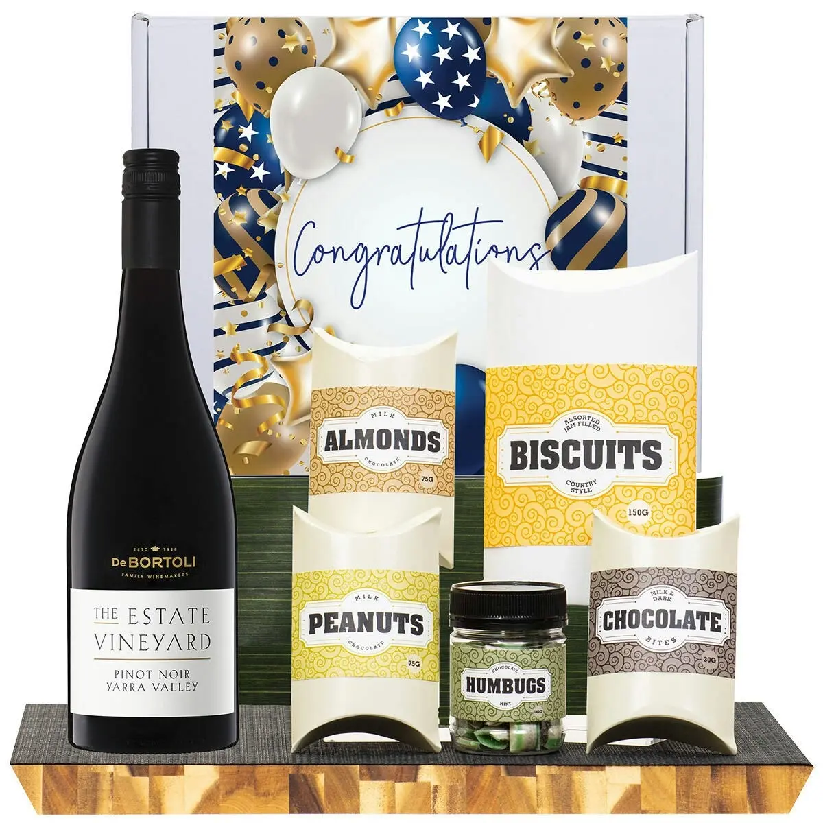 21427F Congratulations Gourmet Hamper with De Bortoli The Estate Collection