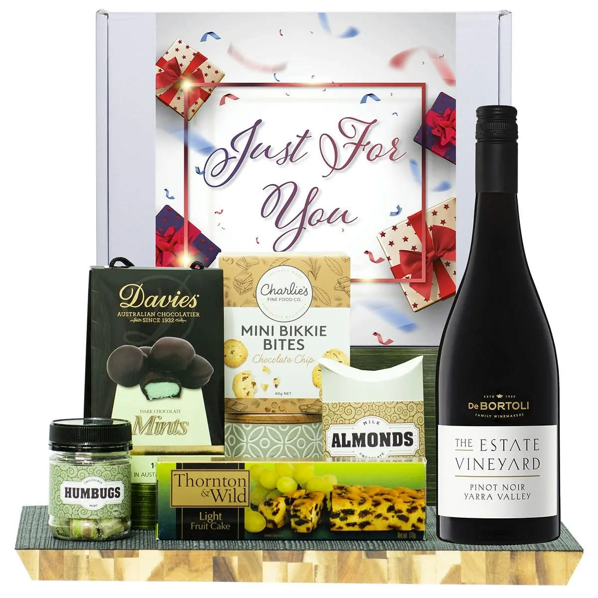 23827E Just For You Gourmet Hamper with De Bortoli The Estate Collection Pinot Noir