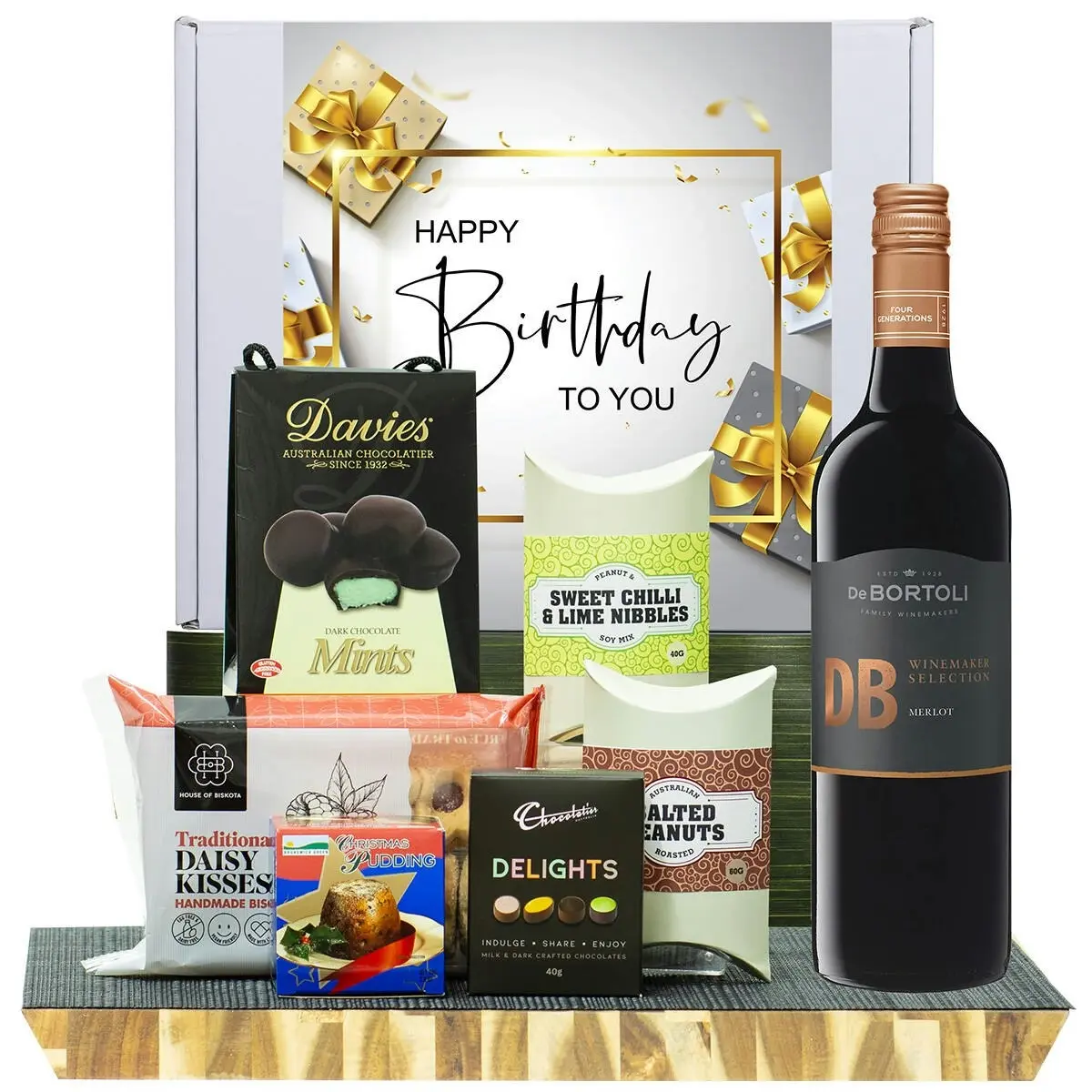 26524C Happy Birthday Hamper with De Bortoli DB Merlot