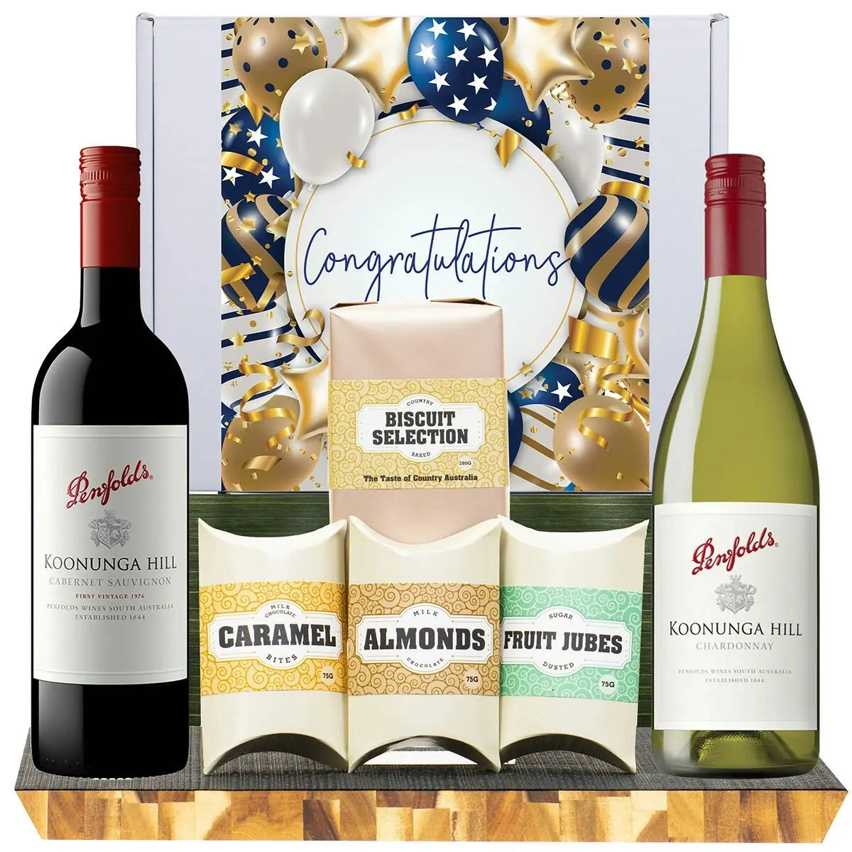 21004F Congratulations Gourmet Hamper with Penfolds Koonunga Hill