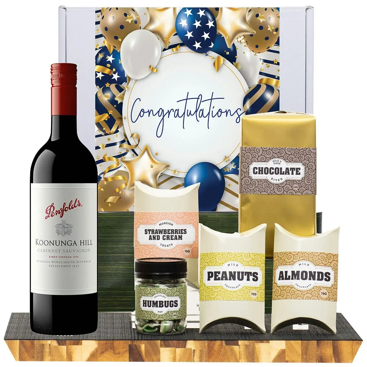 21202F Congratulations Gourmet Hamper with Penfolds Koonunga Hill Cabernet Sauvignon