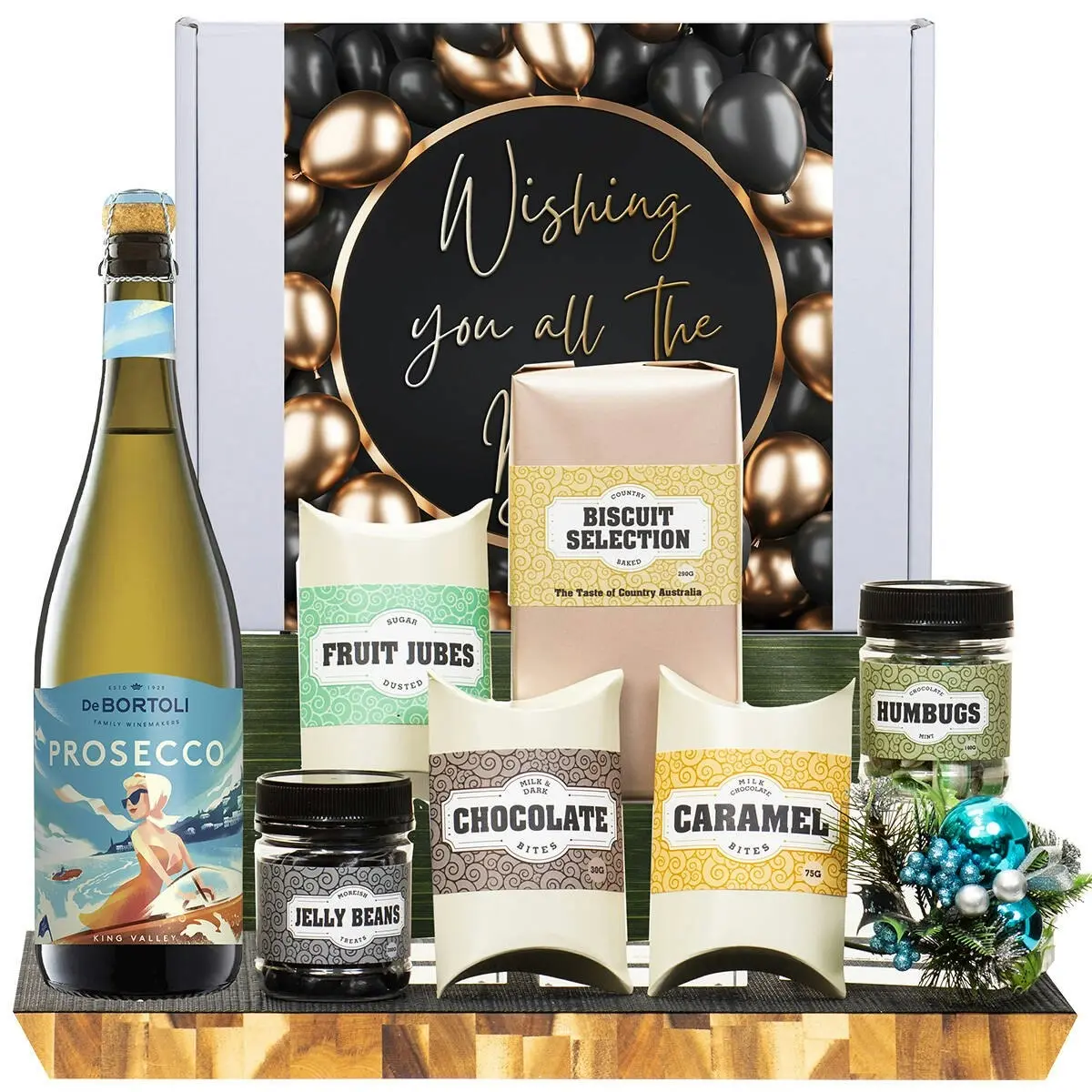 21737D All The Best Goumet Hamper with De Bortoli King Valley Prosecco