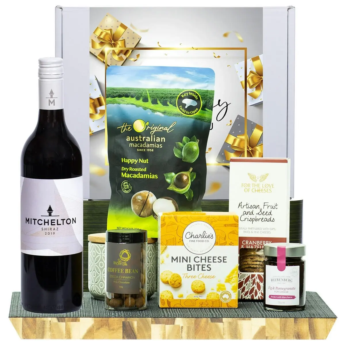 21951C Happy Birthday Gourmet Hamper with Mitchelton Shiraz