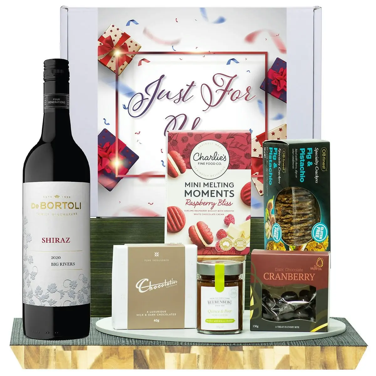 22021E Just For You Gourmet Hamper with De Bortoli Big Rivers Shiraz