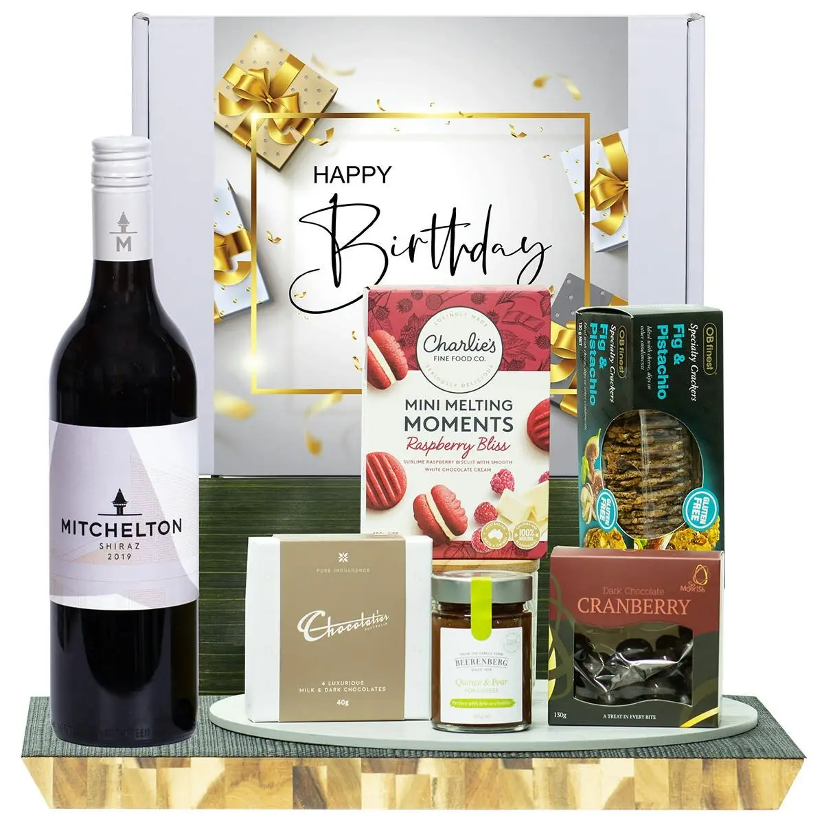 22051C Happy Birthday Gourmet Hamper with Mitchelton Shiraz