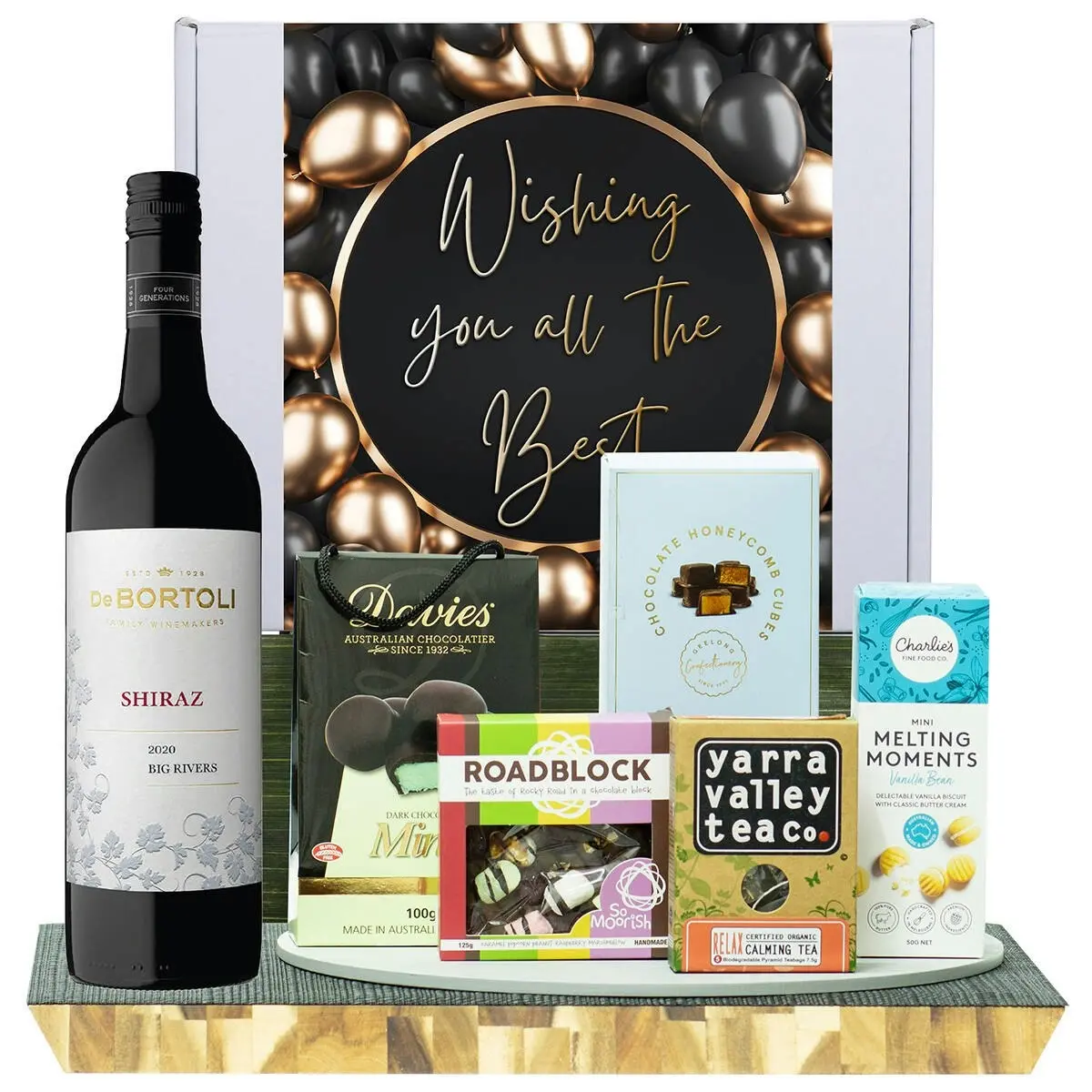 22121D All The Best Gourmet Hamper with De Bortoli Big Rivers Shiraz