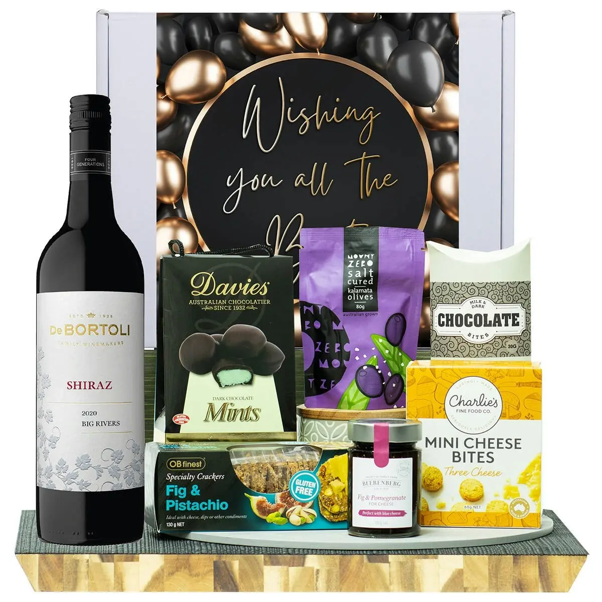 22221D All The Best Gourmet Hamper with De Bortoli Big Rivers Shiraz