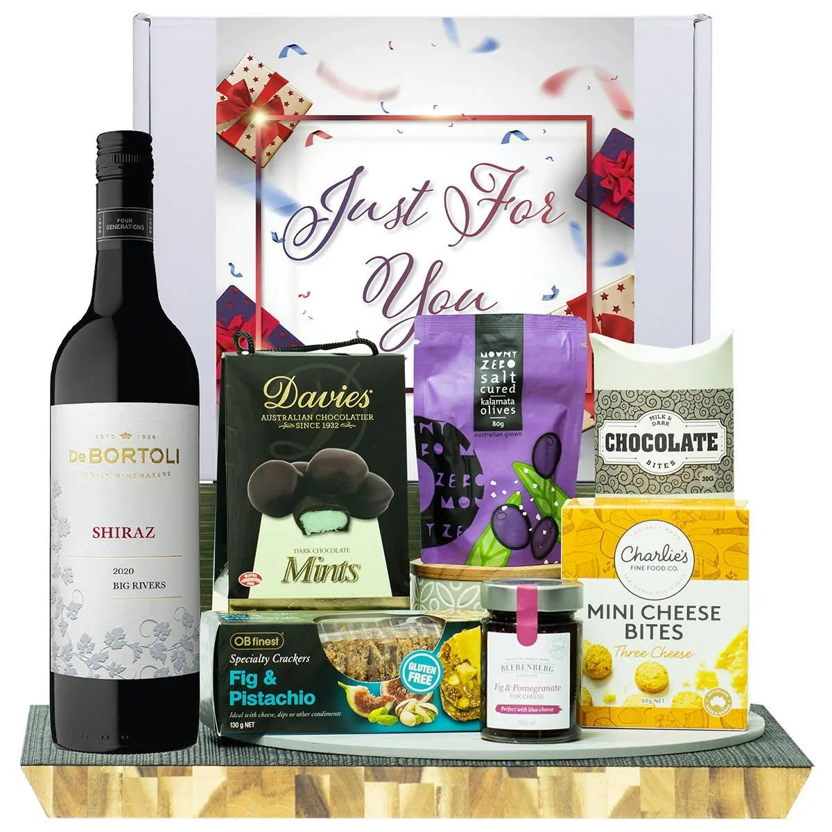 22221E Just For You Gourmet Hamper with De Bortoli Big Rivers Shiraz