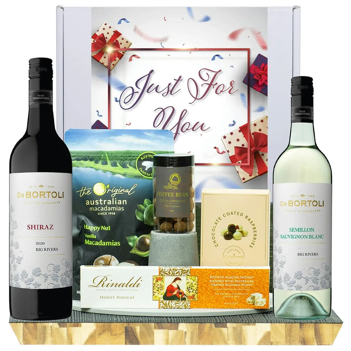 22423E Just For You Gourmet Hamper with De Bortoli Big Rivers Semillon Sauvignon Blanc