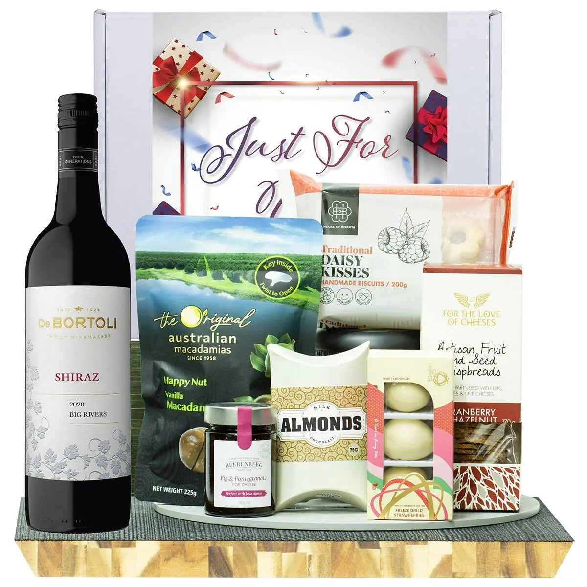 22721E Just For You Gourmet Hamper with De Bortoli Big Rivers Shiraz