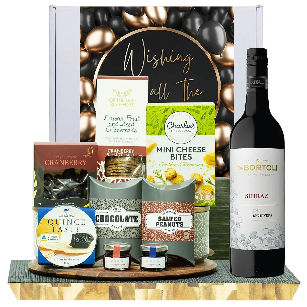 23321D All The Best Gourmet Hamper with De Bortoli Big Rivers Shiraz