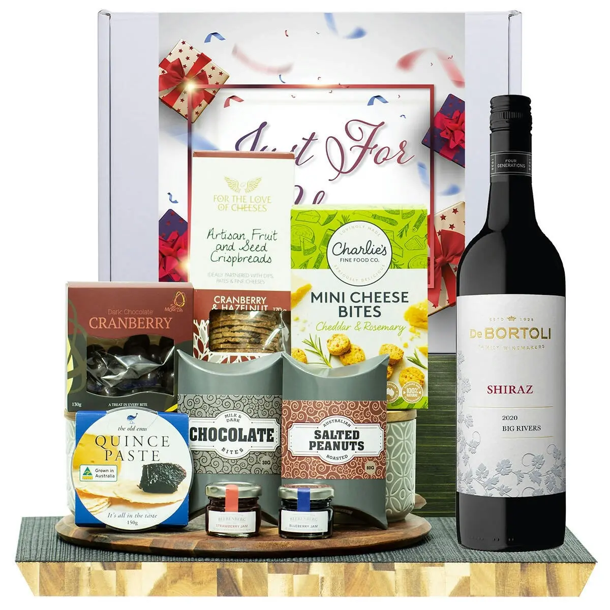 23321E Just For You Gourmet Hamper with De Bortoli Big Rivers Shiraz