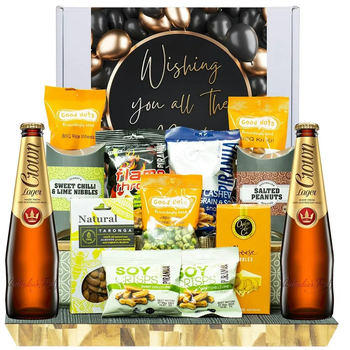 24986D All The Best Gourmet Hamper with Crown Lager