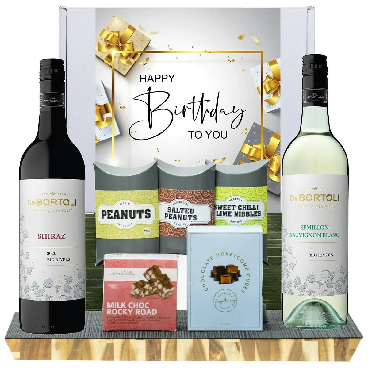 29023C Happy Birthday Gourmet Hamper with De Bortoli Big Rivers