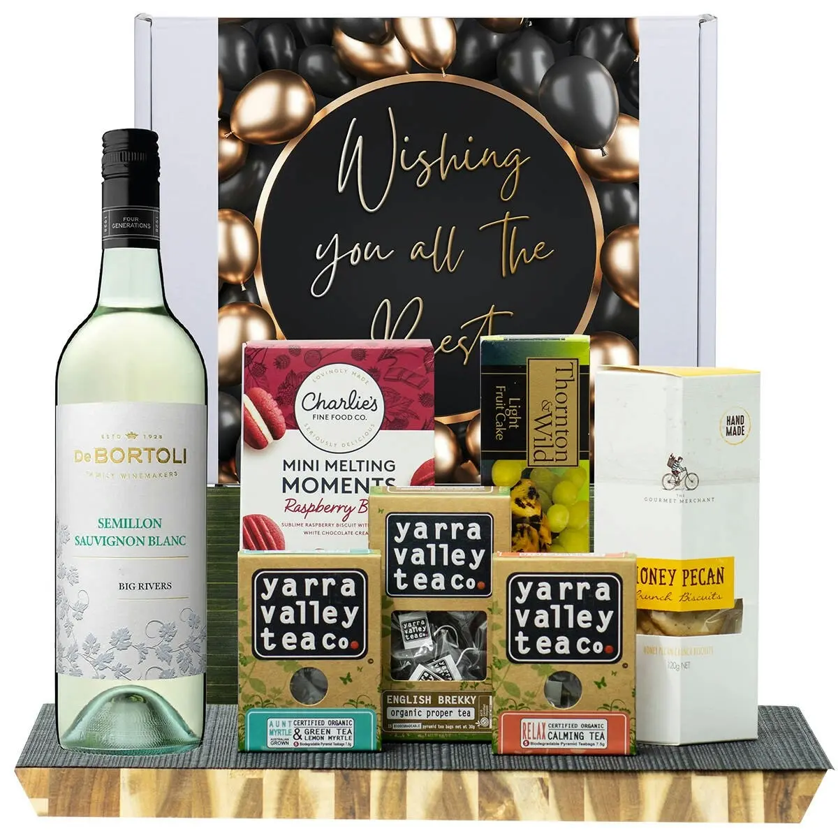 29722D All The Best Gourmet Hamper with De Bortoli Big Rivers Semillon Sauvignon Blanc