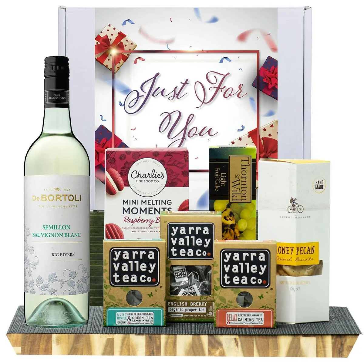 29722E Just For You Gourmet Hamper with De Bortoli Big Rivers Semillon Sauvignon Blanc